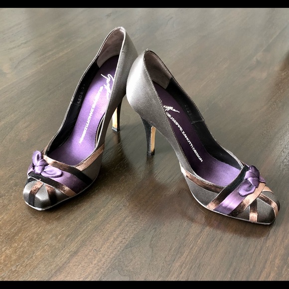 Size 6 Vintage Giuseppe Zanotti Statin Brown and Purple Pump. - Picture 7 of 10